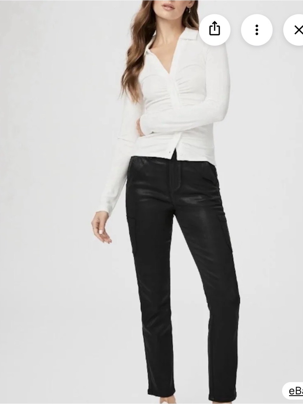 Paige Jolie coated cargo pants - Black
